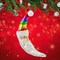 December Diamonds 7.0 Inch Rainbow Moon Santa Christmas Tree Ornament , Christmas Claus